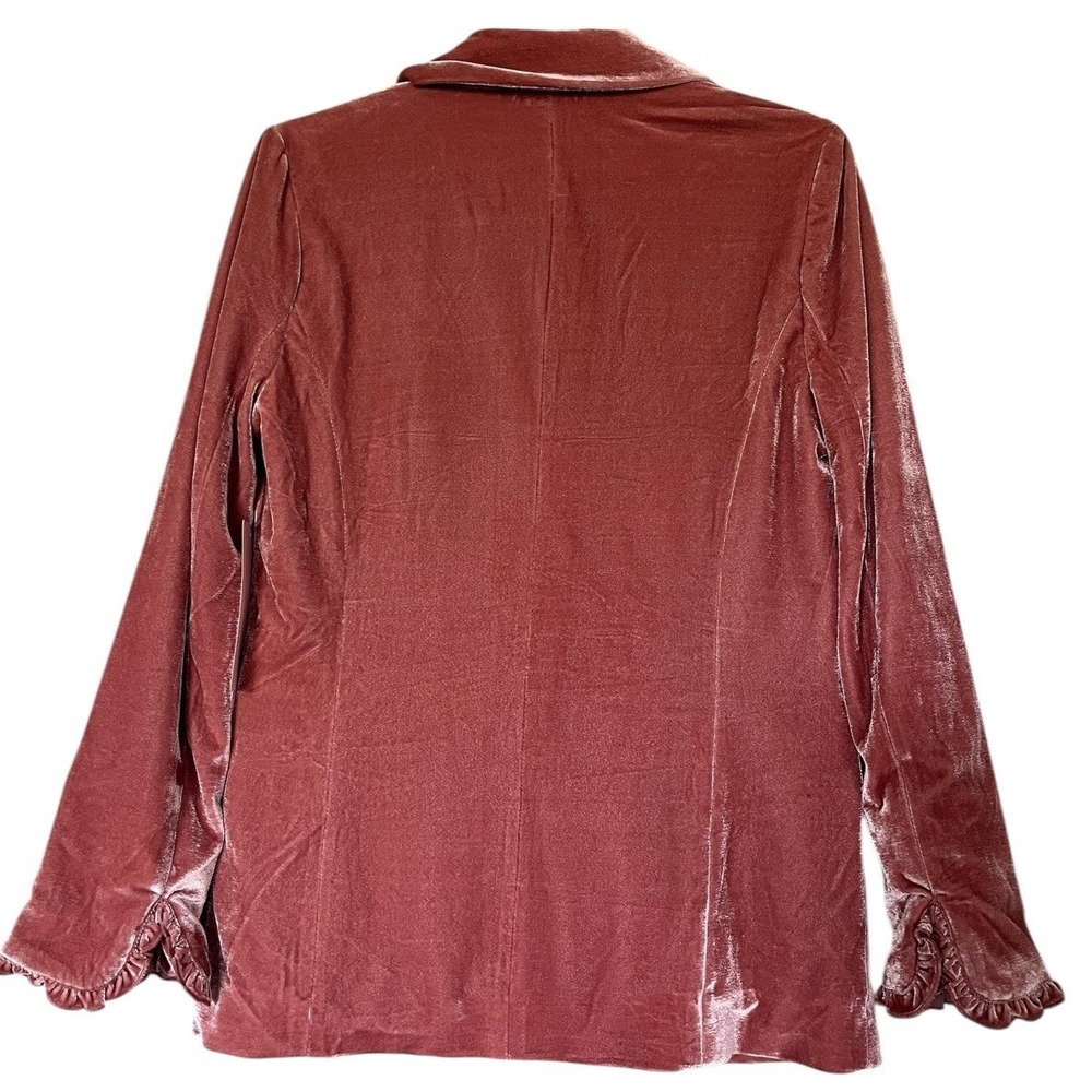 NWT Love for Humanity Boho Ruffle Trim Romantic Coquette Jacket Sz M Velvet - Picture 3 of 7